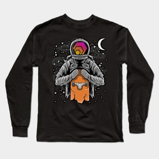 Astronaut Skate HEX Coin To The Moon Crypto Token Cryptocurrency Wallet Birthday Gift For Men Women Kids Long Sleeve T-Shirt